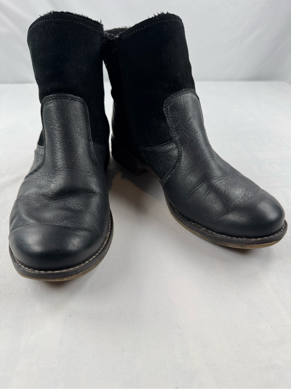 Josef Seibel 1886 Leather Suede Ankle Boots 22445A Black Women's Size EU 40 US 9